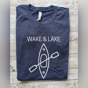 Navy Blue "Wake & Lake" Unisex Tshirt - Bella Canvas
